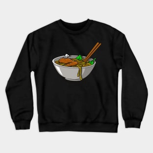 Chicken noodle in a bowl illustration Crewneck Sweatshirt